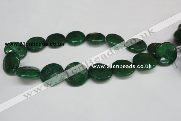 CCN264 15.5 inches 25mm faceted coin candy jade beads wholesale