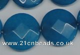 CCN265 15.5 inches 25mm faceted coin candy jade beads wholesale