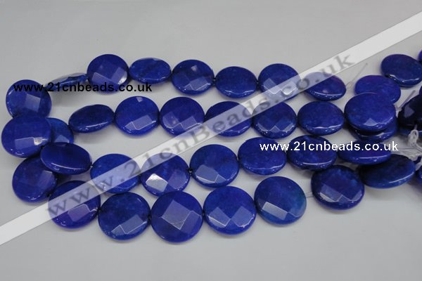 CCN266 15.5 inches 25mm faceted coin candy jade beads wholesale