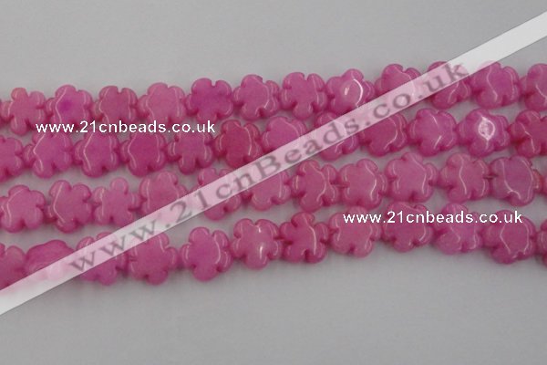 CCN2660 15.5 inches 16mm carved flower candy jade beads wholesale