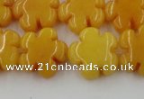 CCN2663 15.5 inches 16mm carved flower candy jade beads wholesale