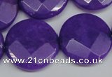 CCN267 15.5 inches 25mm faceted coin candy jade beads wholesale