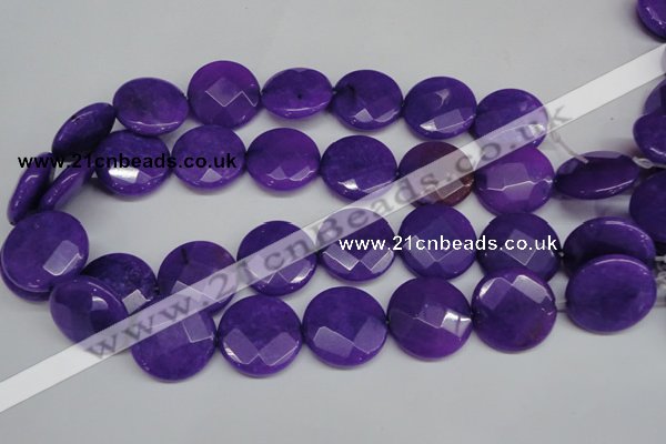 CCN267 15.5 inches 25mm faceted coin candy jade beads wholesale