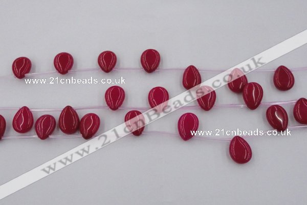 CCN2676 Top-drilled 13*18mm flat teardrop candy jade beads