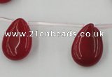 CCN2677 Top-drilled 13*18mm flat teardrop candy jade beads