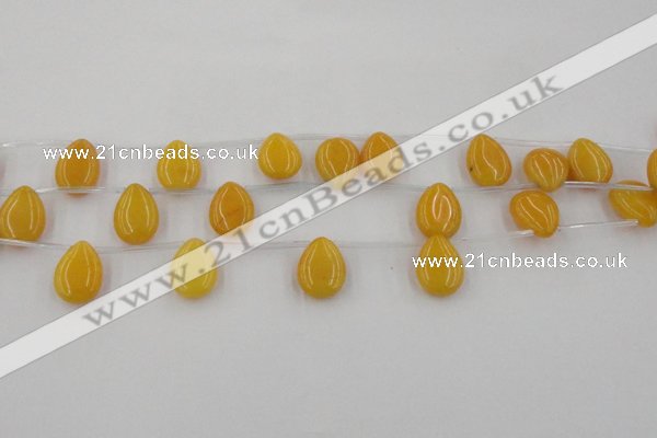 CCN2678 Top-drilled 13*18mm flat teardrop candy jade beads