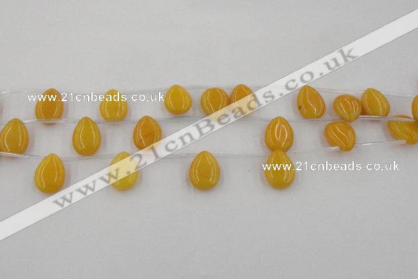 CCN2678 Top-drilled 13*18mm flat teardrop candy jade beads