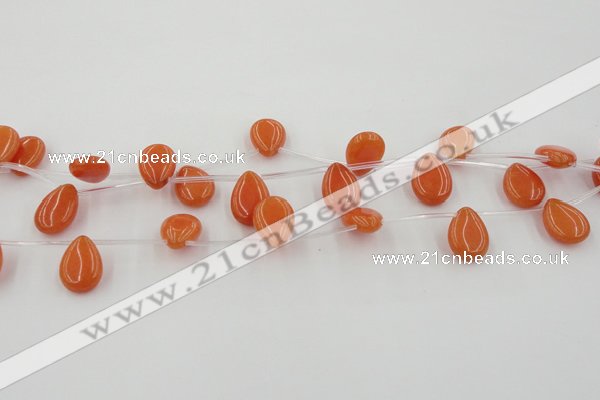 CCN2679 Top-drilled 13*18mm flat teardrop candy jade beads