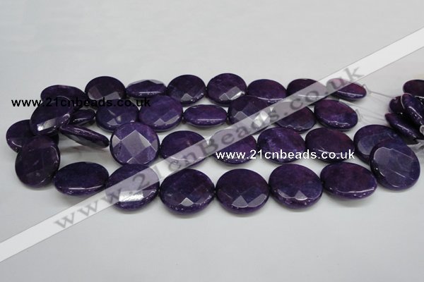 CCN268 15.5 inches 25mm faceted coin candy jade beads wholesale