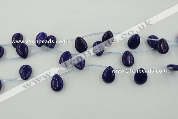 CCN2681 Top-drilled 13*18mm flat teardrop candy jade beads