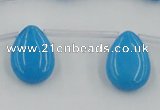 CCN2682 Top-drilled 13*18mm flat teardrop candy jade beads