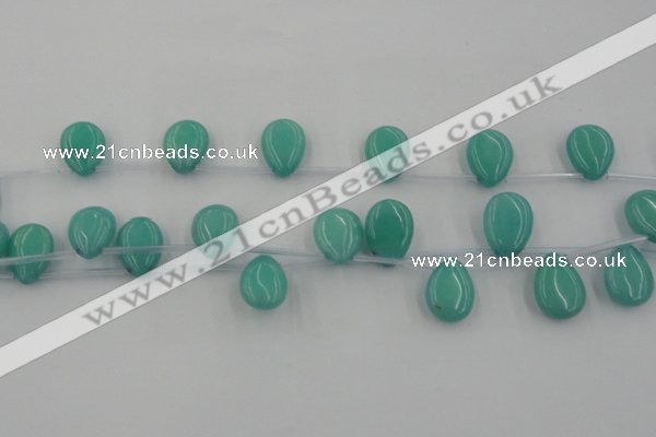 CCN2683 Top-drilled 13*18mm flat teardrop candy jade beads