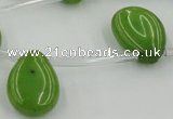 CCN2685 Top-drilled 13*18mm flat teardrop candy jade beads