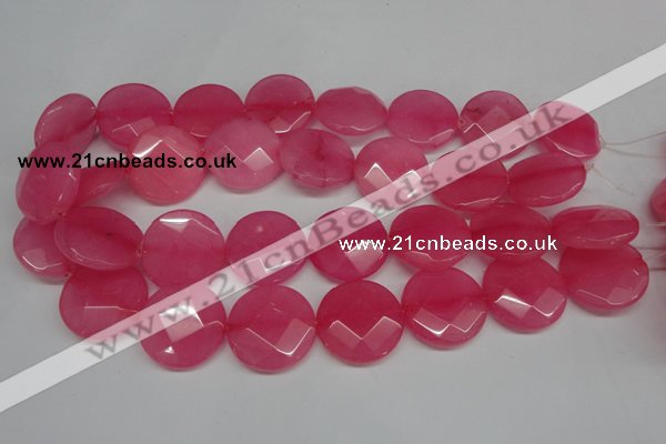 CCN269 15.5 inches 25mm faceted coin candy jade beads wholesale