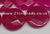 CCN270 15.5 inches 25mm faceted coin candy jade beads wholesale