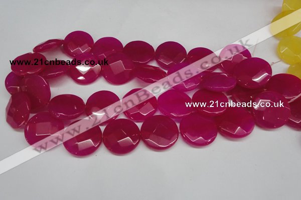 CCN270 15.5 inches 25mm faceted coin candy jade beads wholesale