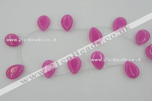 CCN2700 Top-drilled 18*25mm flat teardrop candy jade beads