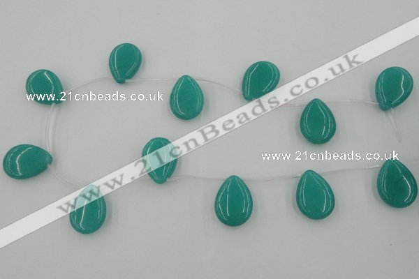 CCN2703 Top-drilled 18*25mm flat teardrop candy jade beads