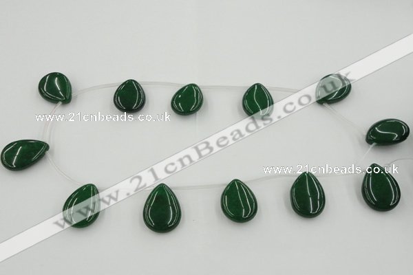 CCN2709 Top-drilled 18*25mm flat teardrop candy jade beads