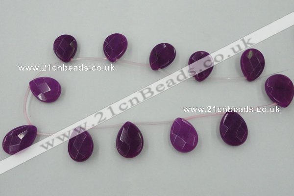 CCN2717 Top-drilled 18*25mm briolette candy jade beads wholesale