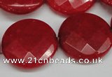 CCN272 15.5 inches 25mm faceted coin candy jade beads wholesale