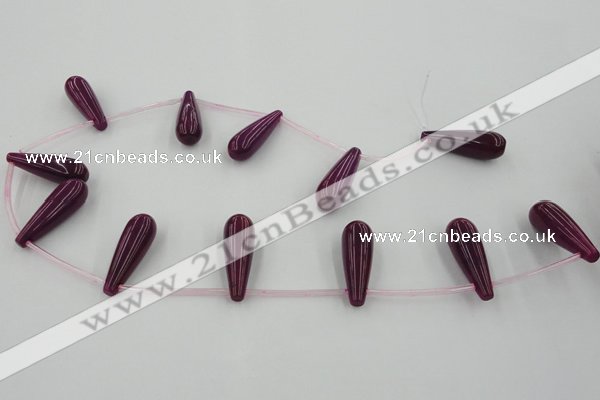 CCN2732 Top-drilled 10*30mm teardrop candy jade beads wholesale