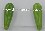 CCN2736 Top-drilled 10*30mm teardrop candy jade beads wholesale