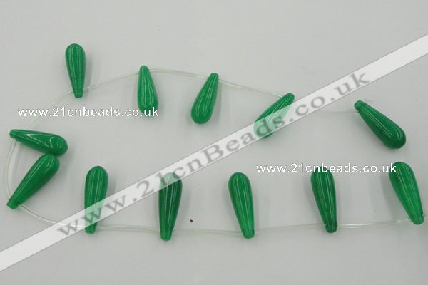 CCN2739 Top-drilled 10*30mm teardrop candy jade beads wholesale