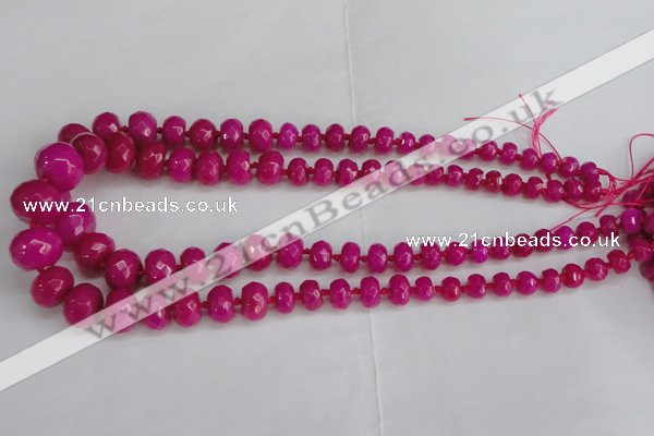 CCN2753 15.5 inches 5*8mm - 12*16mm faceted rondelle candy jade beads