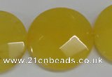 CCN280 15.5 inches 30mm faceted coin candy jade beads wholesale