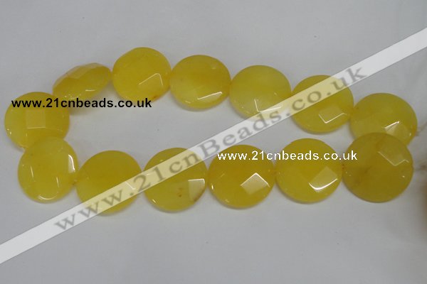 CCN280 15.5 inches 30mm faceted coin candy jade beads wholesale