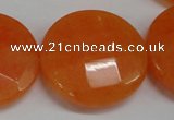 CCN281 15.5 inches 30mm faceted coin candy jade beads wholesale