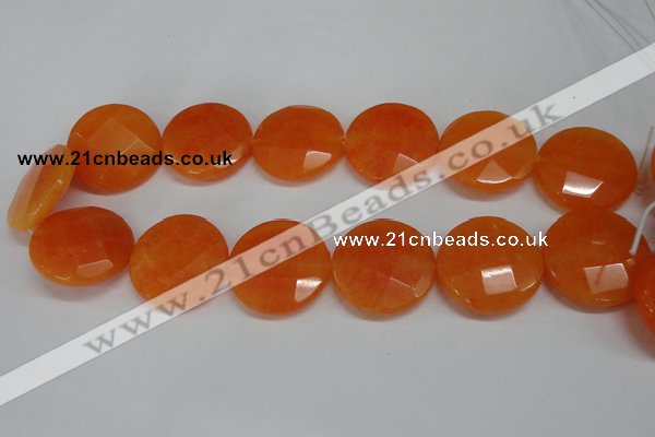 CCN281 15.5 inches 30mm faceted coin candy jade beads wholesale