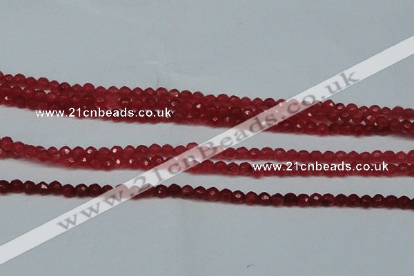 CCN2812 15.5 inches 3mm tiny faceted round candy jade beads