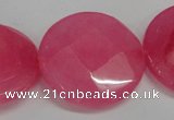 CCN282 15.5 inches 30mm faceted coin candy jade beads wholesale