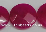 CCN283 15.5 inches 30mm faceted coin candy jade beads wholesale