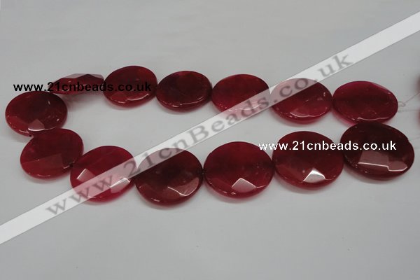 CCN284 15.5 inches 30mm faceted coin candy jade beads wholesale