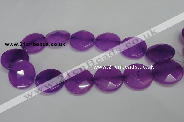 CCN285 15.5 inches 30mm faceted coin candy jade beads wholesale