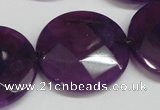 CCN286 15.5 inches 30mm faceted coin candy jade beads wholesale