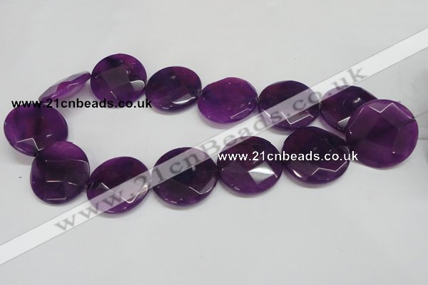 CCN286 15.5 inches 30mm faceted coin candy jade beads wholesale