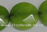 CCN288 15.5 inches 30mm faceted coin candy jade beads wholesale