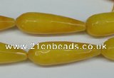 CCN2886 15.5 inches 10*30mm faceted teardrop candy jade beads