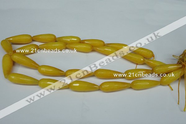 CCN2886 15.5 inches 10*30mm faceted teardrop candy jade beads