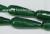 CCN2888 15.5 inches 10*30mm faceted teardrop candy jade beads