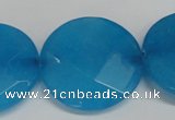 CCN290 15.5 inches 30mm faceted coin candy jade beads wholesale