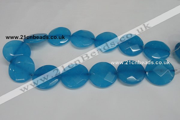 CCN290 15.5 inches 30mm faceted coin candy jade beads wholesale