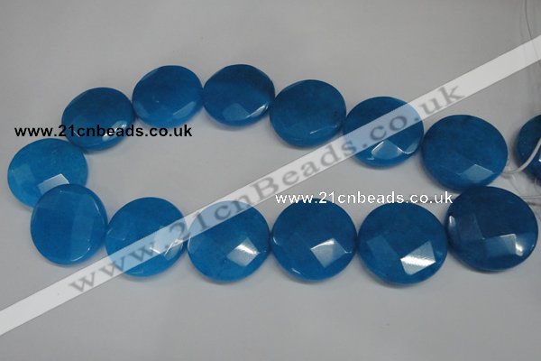 CCN291 15.5 inches 30mm faceted coin candy jade beads wholesale