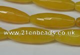 CCN2913 15.5 inches 10*30mm faceted rice candy jade beads