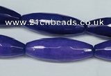 CCN2914 15.5 inches 10*30mm faceted rice candy jade beads