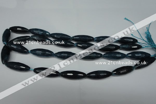 CCN2915 15.5 inches 10*30mm faceted rice candy jade beads